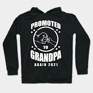 Mens Promoted To Grandpa Again Est 2021 Grandfather Gift Hoodie